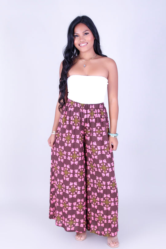 ANTHURIUM QUILT PALAZZO PANTS