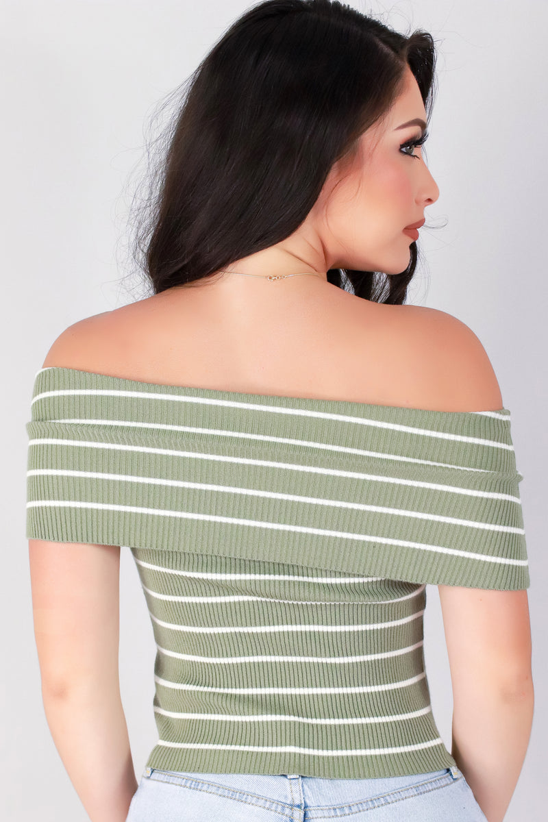 Jeans Warehouse Hawaii - SOLID SHORT SLEEVE - IT GIRL STRIPED TOP | By ACTIVE USA