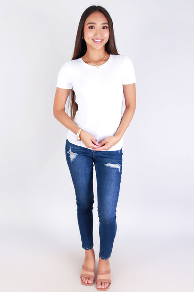 Jeans Warehouse Hawaii - S/S SOLID BASIC - SHE KNOWS BASIC TEE | By POPULAR 21