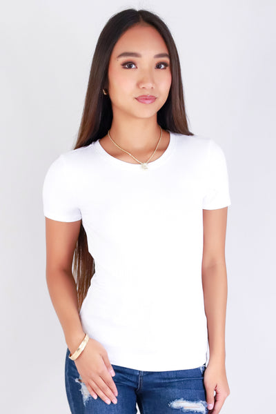 Jeans Warehouse Hawaii - S/S SOLID BASIC - SHE KNOWS BASIC TEE | By POPULAR 21