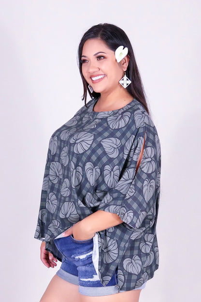 ANTHURIUM PALAKA COLD SHOULDER BLOUSE