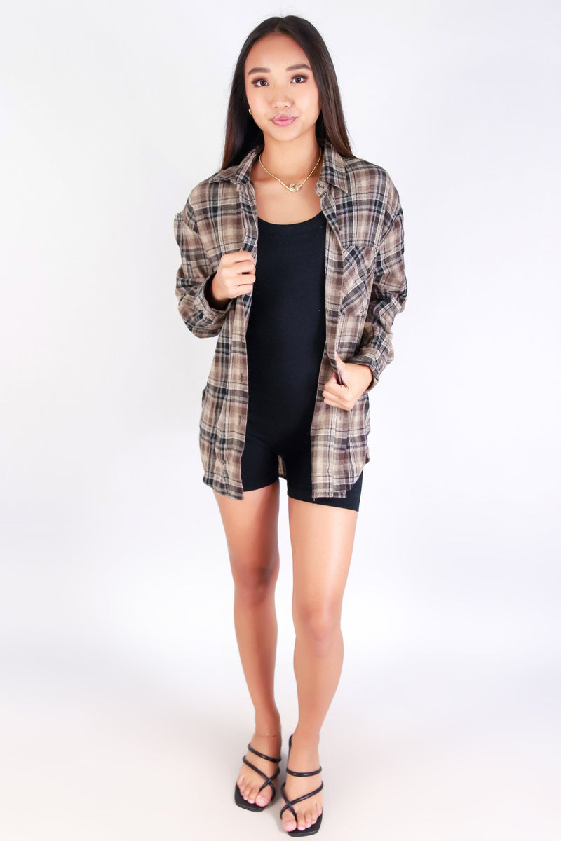 Jeans Warehouse Hawaii - L/S PRINT WOVEN CASUAL TOPS - PATTERN CRUSH PLAID TOP | By PASSPORT/MS BUBBLES
