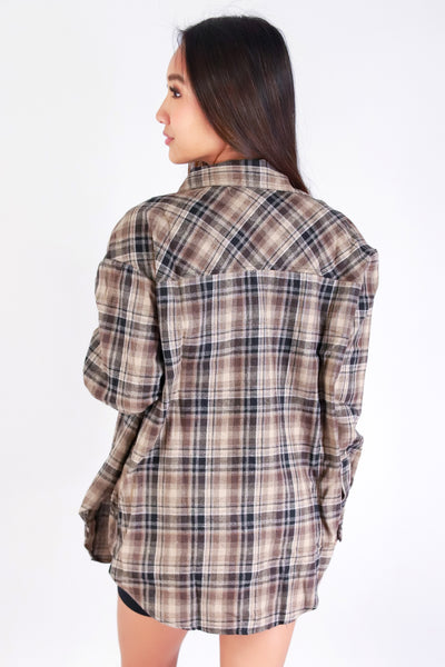 Jeans Warehouse Hawaii - L/S PRINT WOVEN CASUAL TOPS - PATTERN CRUSH PLAID TOP | By PASSPORT/MS BUBBLES