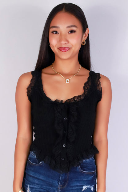 Jeans Warehouse Hawaii - SOLID TANKS/ TUBES - LACY DAYS SWEATER TANK TOP | By PAPERMOON/ B_ENVIED