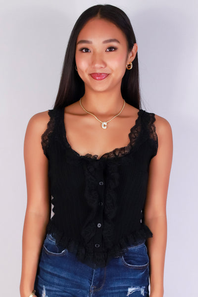 Jeans Warehouse Hawaii - SOLID TANKS/ TUBES - LACY DAYS SWEATER TANK TOP | By PAPERMOON/ B_ENVIED
