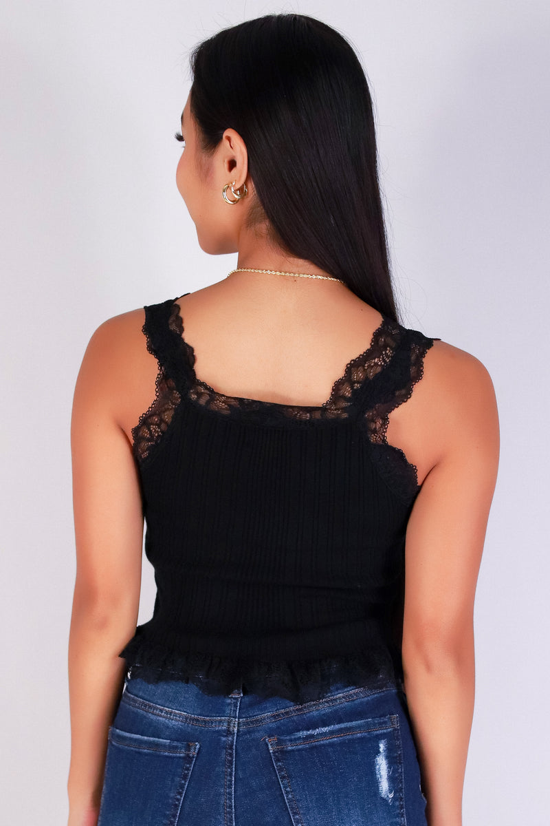 Jeans Warehouse Hawaii - SOLID TANKS/ TUBES - LACY DAYS SWEATER TANK TOP | By PAPERMOON/ B_ENVIED