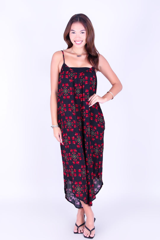 ANTHURIUM QUILT NO WAIST JUMPSUIT