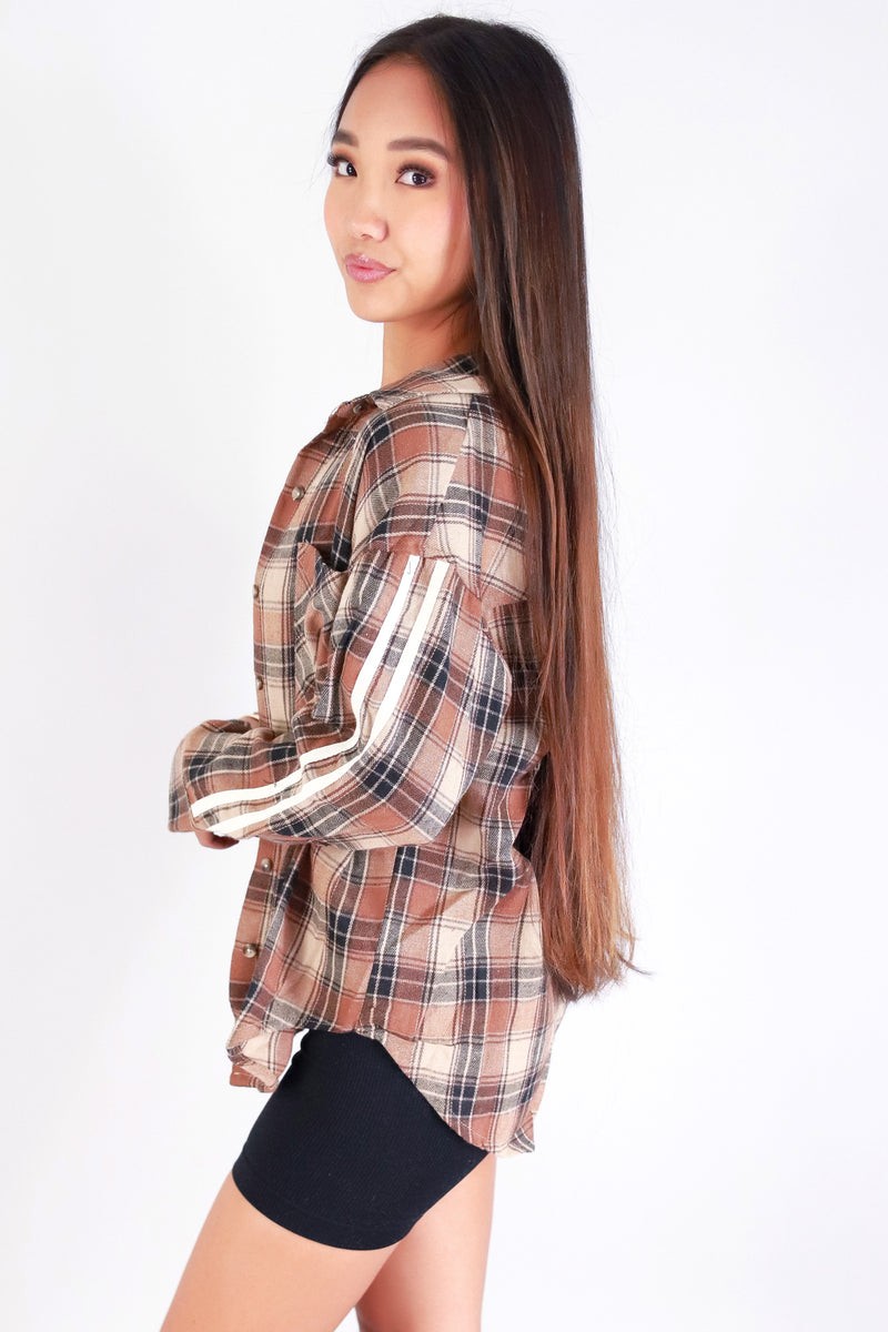 Jeans Warehouse Hawaii - L/S PRINT WOVEN CASUAL TOPS - STREETWEAR CHECKS PLAID TOP | By PASSPORT/MS BUBBLES