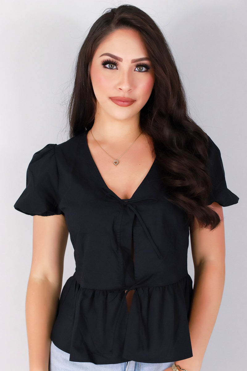 Jeans Warehouse Hawaii - S/S SOLID WOVEN DRESSY TOPS - DAINTY DOLL TOP | By ACTIVE USA