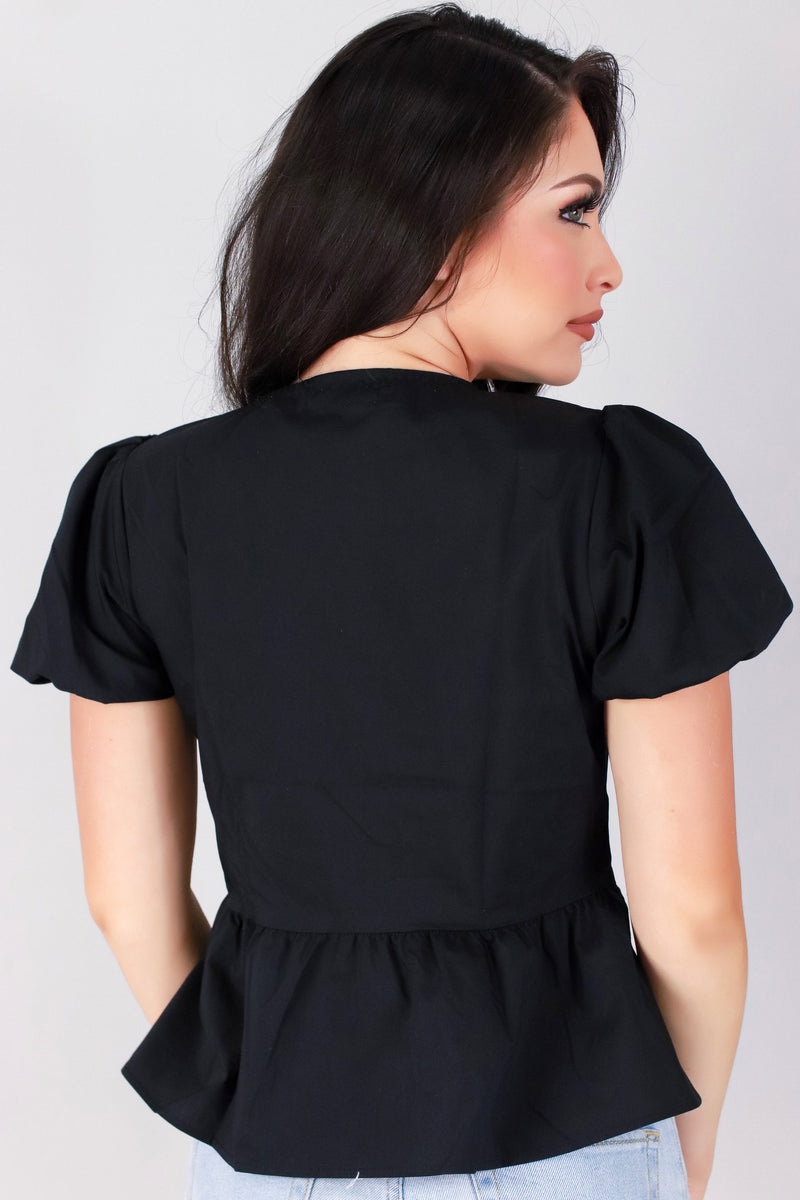 Jeans Warehouse Hawaii - S/S SOLID WOVEN DRESSY TOPS - DAINTY DOLL TOP | By ACTIVE USA