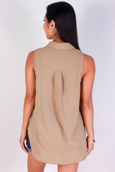 Jeans Warehouse Hawaii - TANK SOLID WOVEN CASUAL TOPS - LAIDBACK LOVE TOP | By TIMING