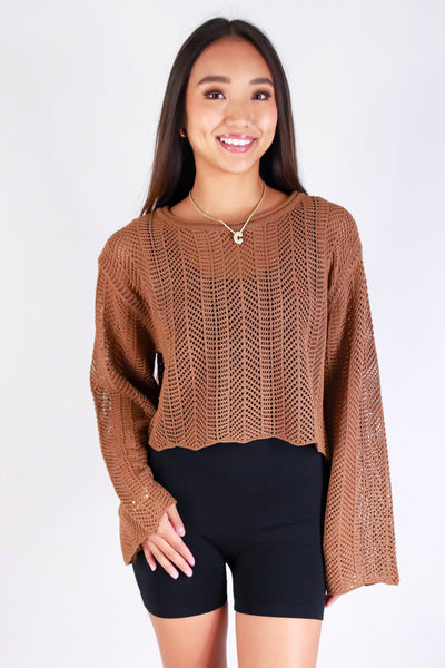 Jeans Warehouse Hawaii - SOLID LONG SLV TOPS - AUTUMN AIR SWEATER | By ZENANA (KC EXCLUSIVE,INC