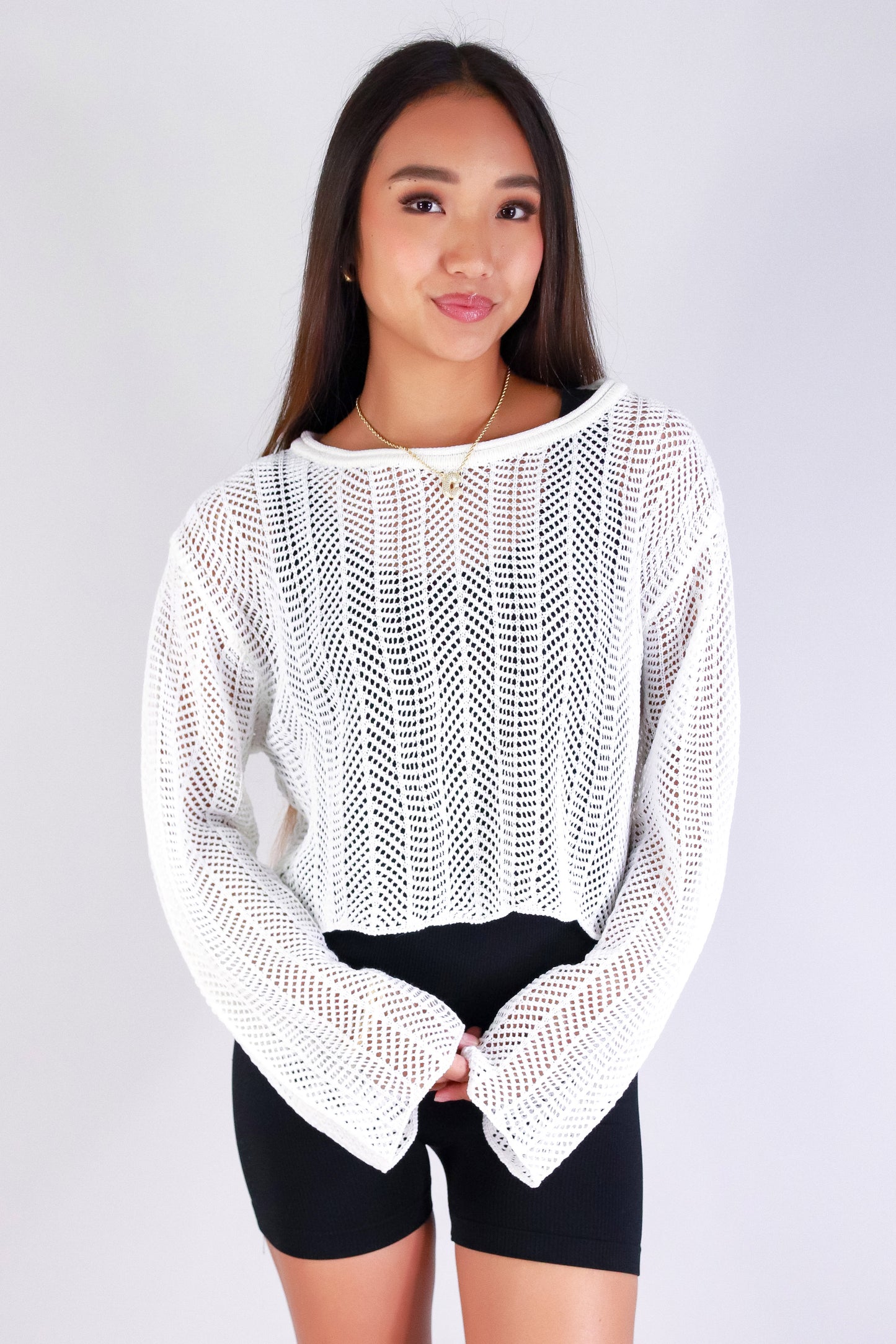 Jeans Warehouse Hawaii - SOLID LONG SLV TOPS - AUTUMN AIR SWEATER | By ZENANA (KC EXCLUSIVE,INC