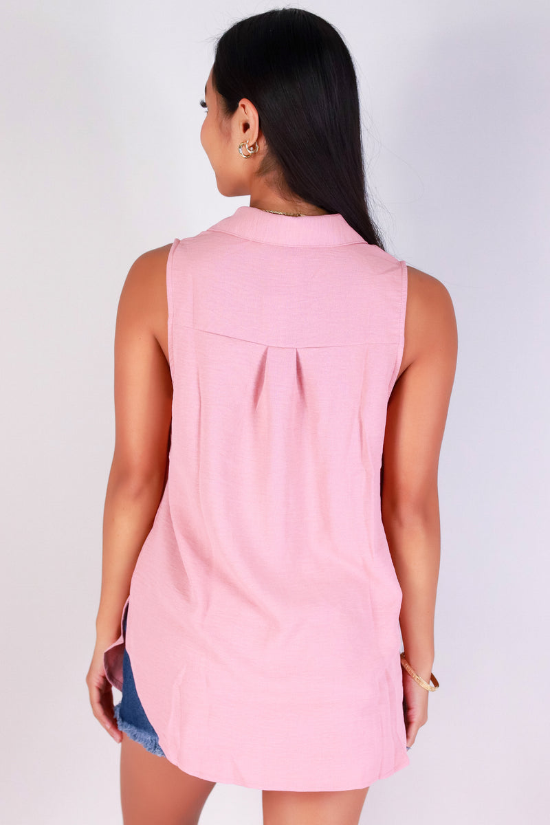 Jeans Warehouse Hawaii - TANK SOLID WOVEN CASUAL TOPS - LAIDBACK LOVE TOP | By TIMING