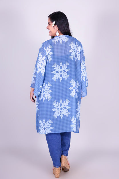 GINGHAM OHIA CHIFFON CARDIGAN