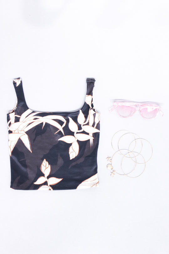 TROPICAL HELICONIA SQUARE NECK TANK TOP | KIDS SIZE 2T-4T