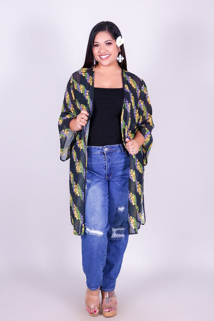 TWISTED LEI CHIFFON CARDIGAN