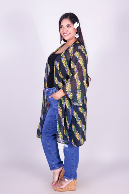 TWISTED LEI CHIFFON CARDIGAN
