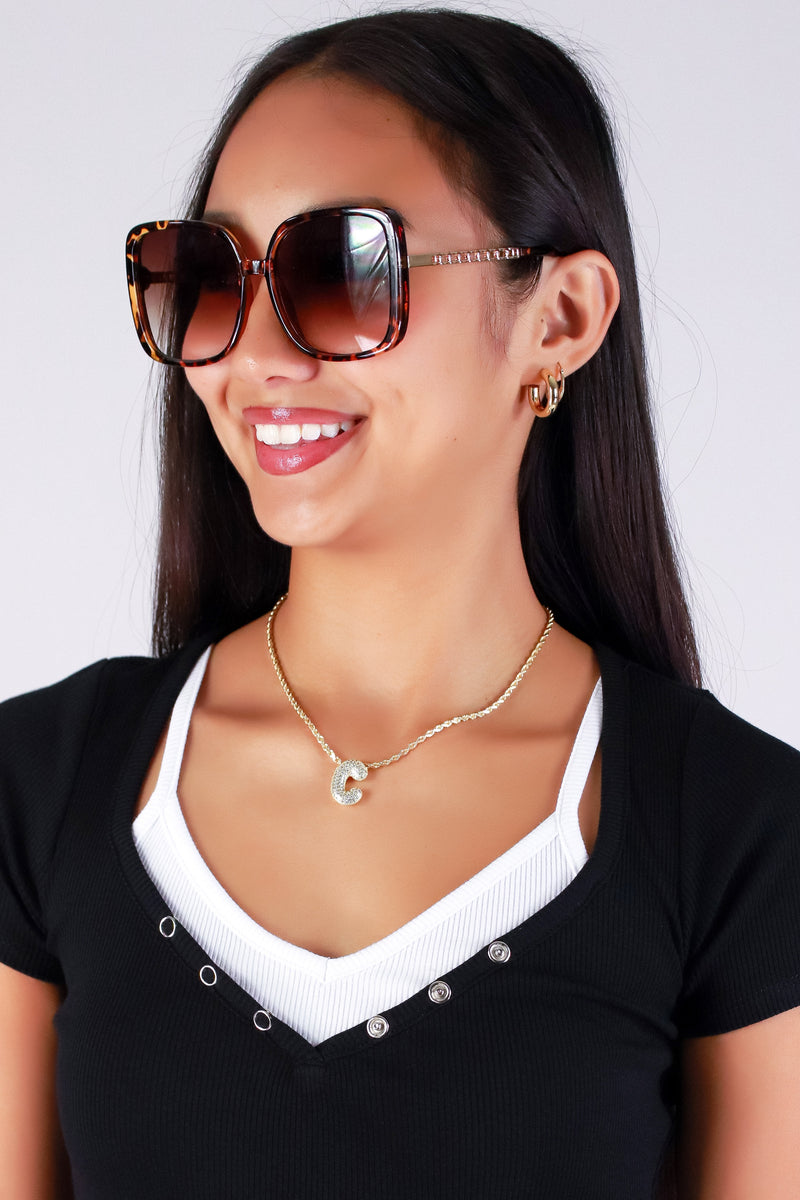 Jeans Warehouse Hawaii - OVERSIZED SUNGLASSES - HONEY HAVANA SUNGLASSES | By TOUCH CORP