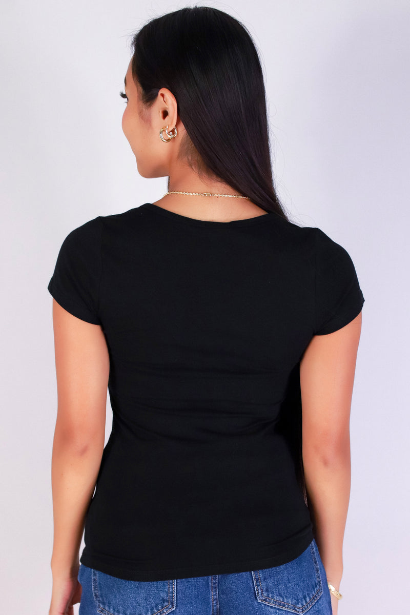 Jeans Warehouse Hawaii - SS CASUAL SOLID - SUGAR SPLIT TOP | By CRESCITA APPAREL/SHINE I