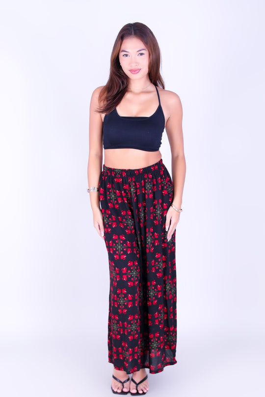 ANTHURIUM QUILT PALAZZO PANTS