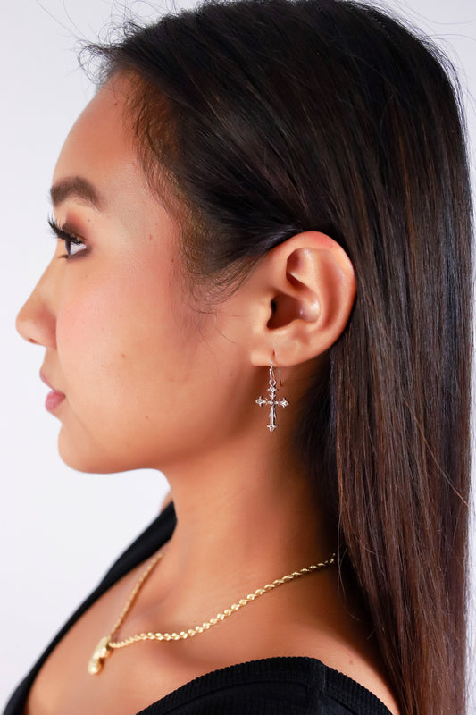 Jeans Warehouse Hawaii - STUDS - CELESTIAL CROSS EARRINGS | By PRINCE CO