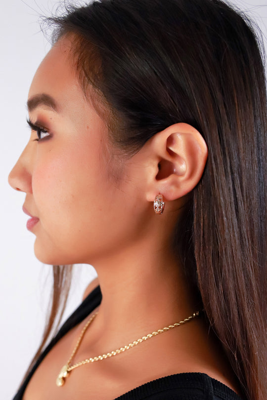 ETCHED SMALL HOOP EARRINGS