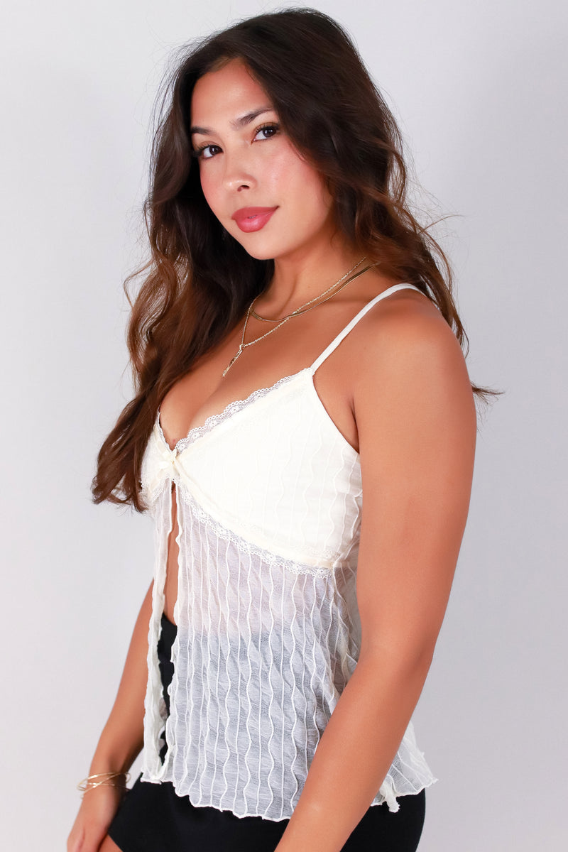 Jeans Warehouse Hawaii - SL CASUAL SOLID - LACE WHISPER FLYAWAY TOP | By POPULAR 21