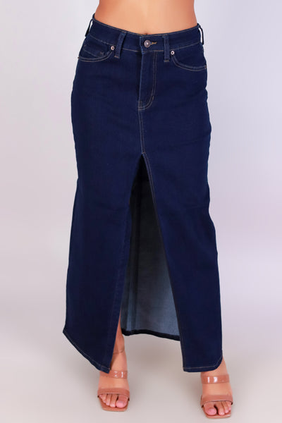 Jeans Warehouse Hawaii - WOVEN LONG SKIRT - BLUE BELLE MAXI DENIM SKIRT | By LEGEND JEANS