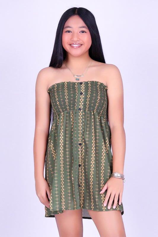 OHE KAPALA SMOCKED BABYDOLL DRESS | KIDS SIZE 2-16