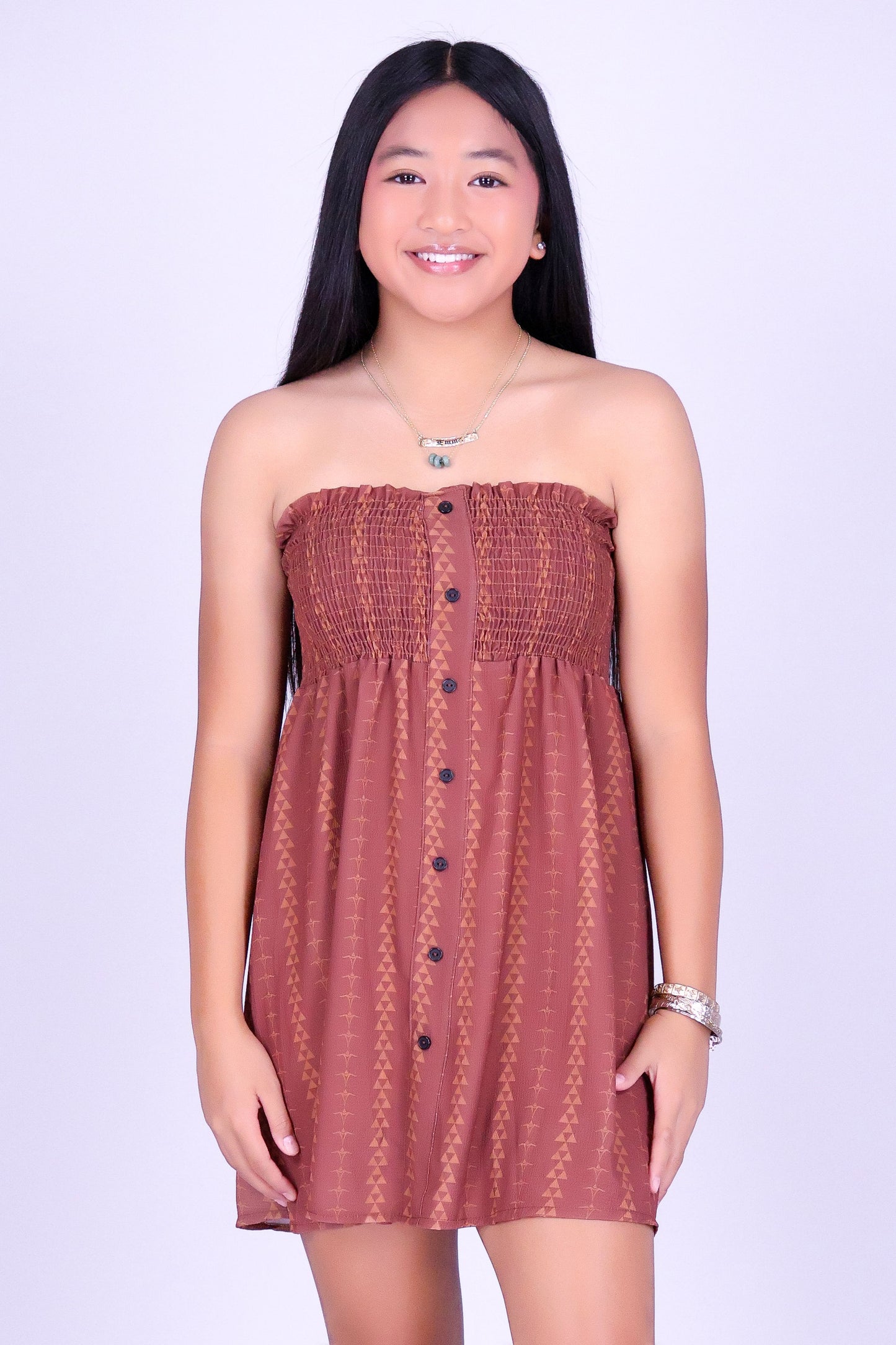 OHE KAPALA SMOCKED BABYDOLL DRESS | KIDS SIZE 2-16