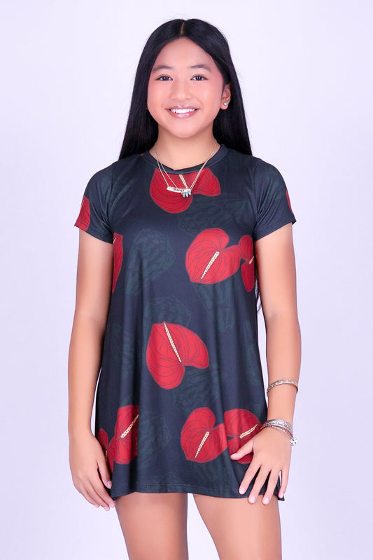 ANTHURIUM SHELL TRAPEZE DRESS | KIDS SIZE 2-16