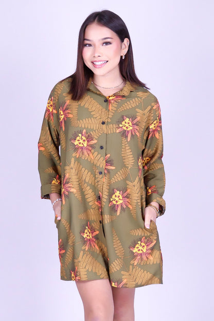 LILIKOI FERN BUTTON DOWN DRESS