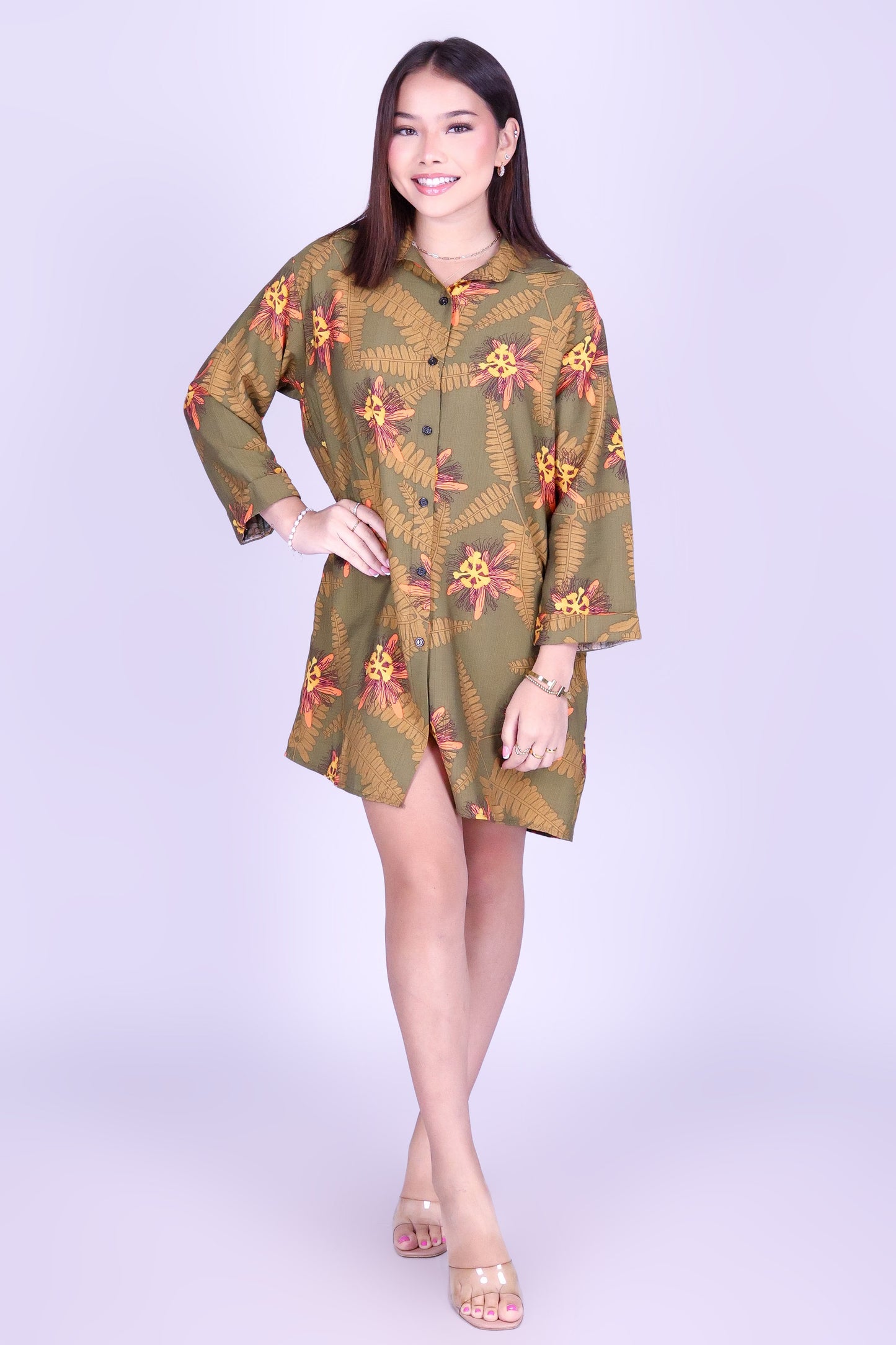 LILIKOI FERN BUTTON DOWN DRESS