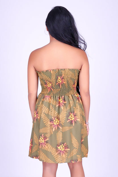 LILIKOI FERN TUBE SMOCKED BABYDOLL DRESS