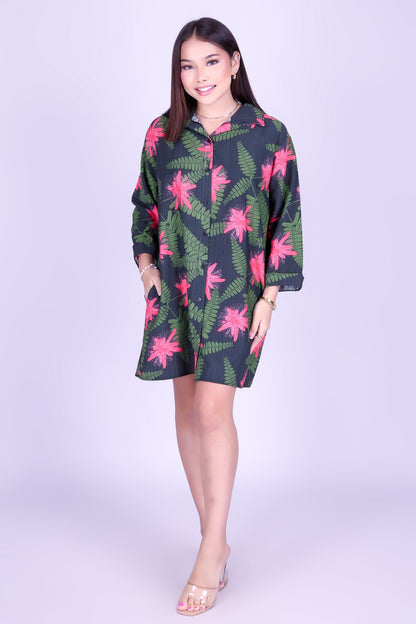 LILIKOI FERN BUTTON DOWN DRESS