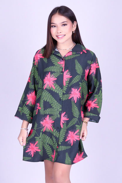 LILIKOI FERN BUTTON DOWN DRESS