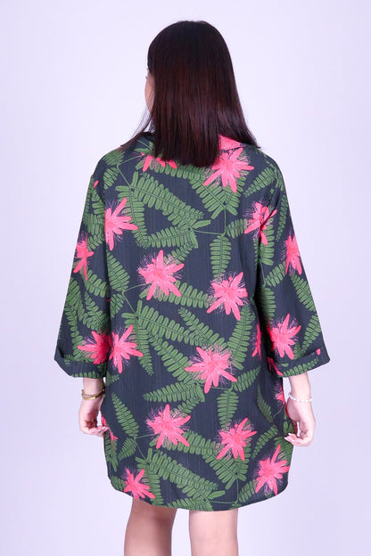 LILIKOI FERN BUTTON DOWN DRESS