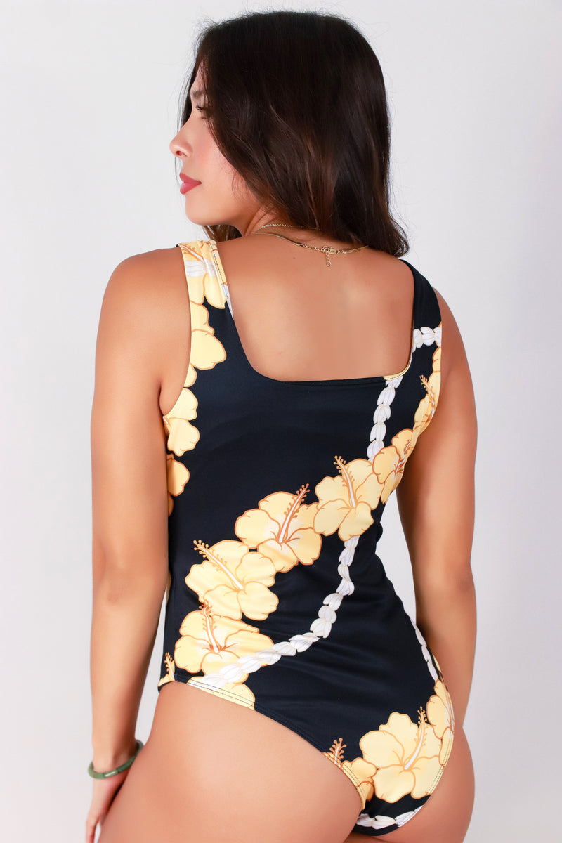 Jeans Warehouse Hawaii - Bodysuits - HIBISCUS PIKAKE BODYSUIT | By LUZ