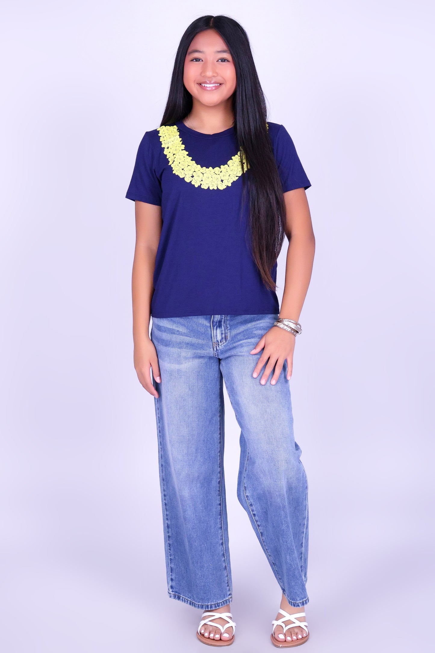 THICK PLUMERIA LEI TEE | KIDS SIZE 2-16