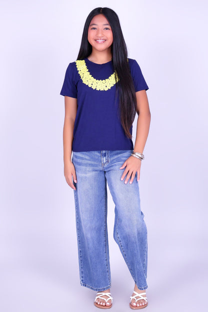 THICK PLUMERIA LEI TEE | KIDS SIZE 2-16