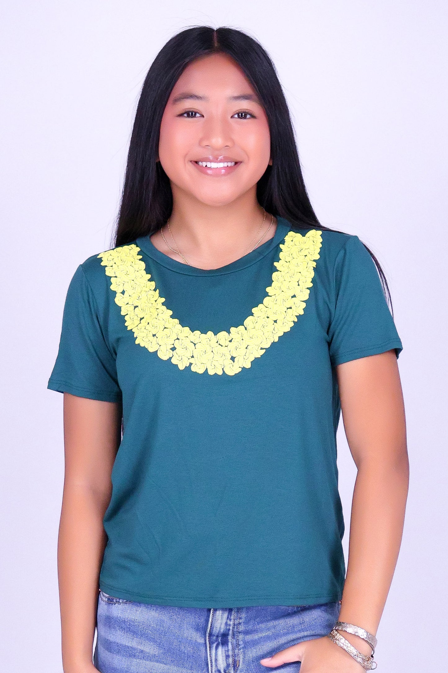 THICK PLUMERIA LEI TEE | KIDS SIZE 2-16