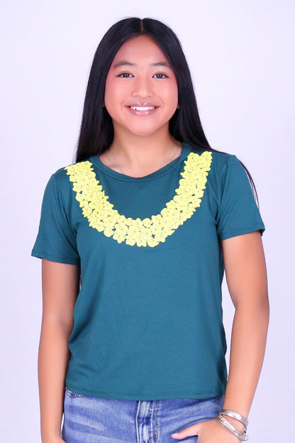 THICK PLUMERIA LEI TEE | KIDS SIZE 2-16