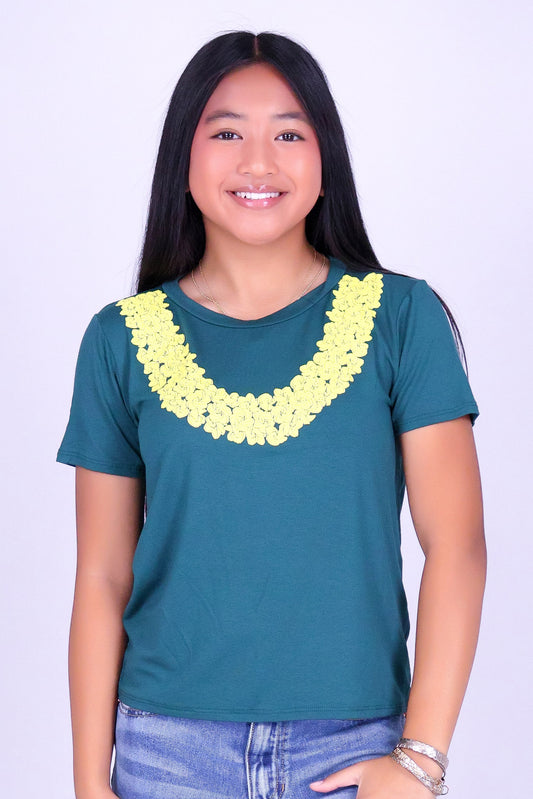 THICK PLUMERIA LEI TEE | KIDS SIZE 2-16