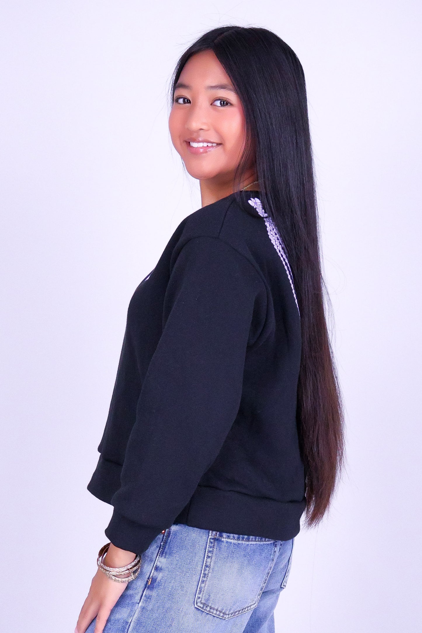 ORCHID CROWN OVERSIZED SWEATER | KIDS SIZE 2-14