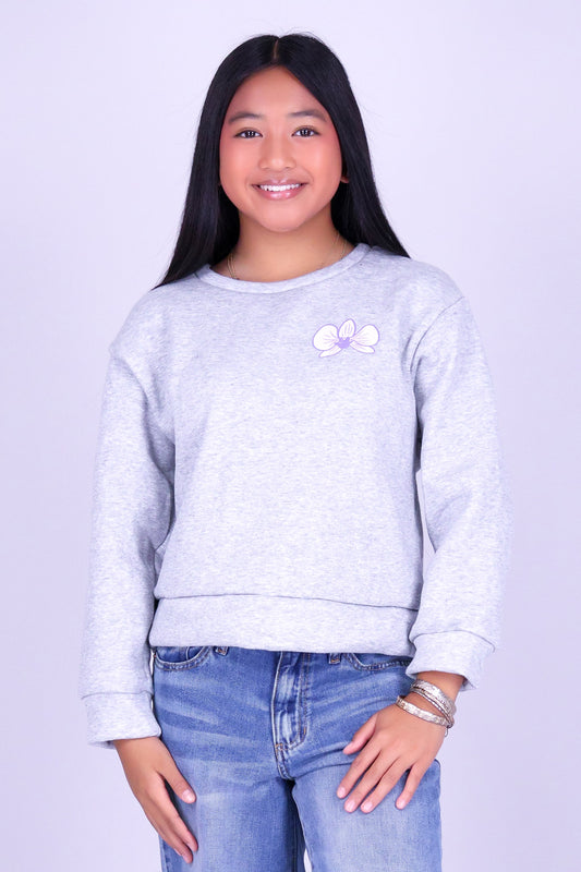 ORCHID CROWN OVERSIZED SWEATER | KIDS SIZE 2-14