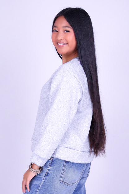 ORCHID CROWN OVERSIZED SWEATER | KIDS SIZE 2-14