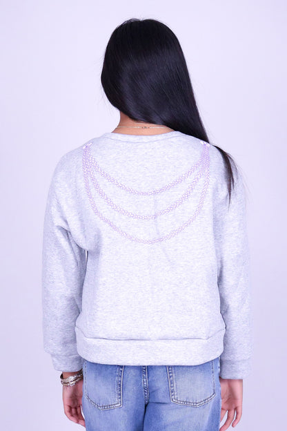 ORCHID CROWN OVERSIZED SWEATER | KIDS SIZE 2-14