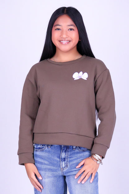 ORCHID CROWN OVERSIZED SWEATER | KIDS SIZE 2-14