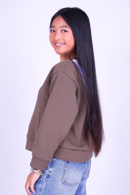 ORCHID CROWN OVERSIZED SWEATER | KIDS SIZE 2-14